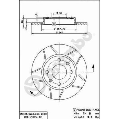 ДИСК BREMBO МАКС CITROEN C15, SAXO, VISA, ZX; PEUGEOT 106 I, 106 II, 08.2 фото