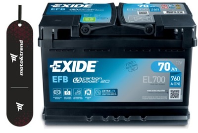 АККУМУЛЯТОР EXIDE MICRO-HYBRID 70AH 720A EFB EL700