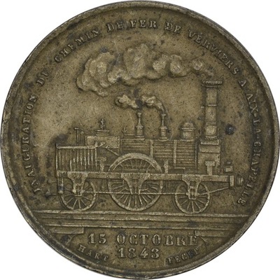 1.BELGIA, ŻETON - KOLEJ, AACHEN - VERVIERS 1843