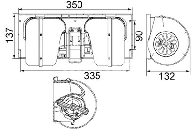 MAHLE VENTILADOR SOPLADORES 24V DAF 65 65 CF 75 75 CF 85 85 CF 95 95 XF  