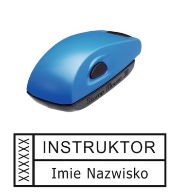 pieczątka INSTRUKTOR NAUKI JAZDY EGZAMINATOR