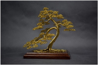 Drzewko bonsai z drutu mosiężnego