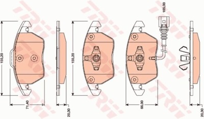 КОЛОДКИ ТОРМОЗНОЙ AUDI TT 07- ПЕРЕД