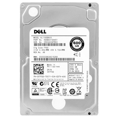 Dell 05TFDD 600GB Sas 10K 64MB 2,5'' AL13SEB600