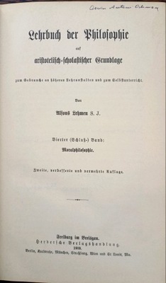 825 Lehrbuch der Philospohie 4 Alfons Lehmen