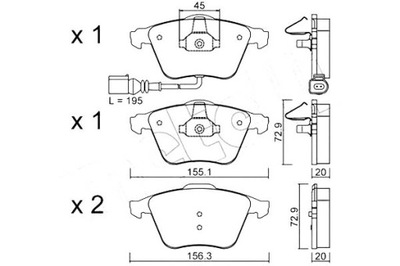 КОЛОДКИ ТОРМОЗНЫЕ AUDI TT 06- ДАТЧИК METELLI