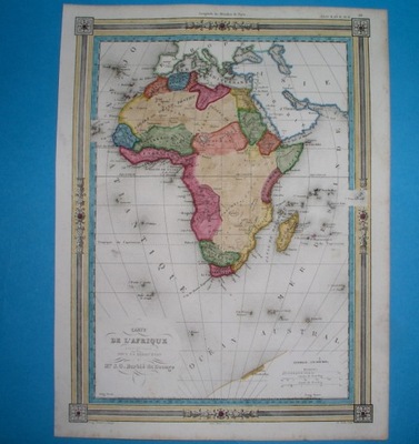 1848 oryginał MAPA AFRYKA LIBIA EGIPT NIGERIA MADAGASKAR KENIA MALI MAROKO
