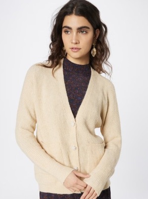 DOROTHY PERKINS BEŻOWY SWETER ROZPINANY S 1PTG