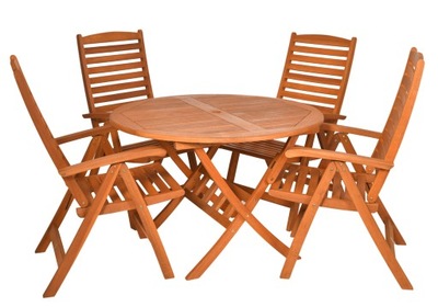 Zestaw mebli ogrodowych stół okrągły 4 krzesła