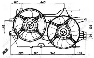 Вентилятор радиатора с рама 47031 nrf chrysler фото №1