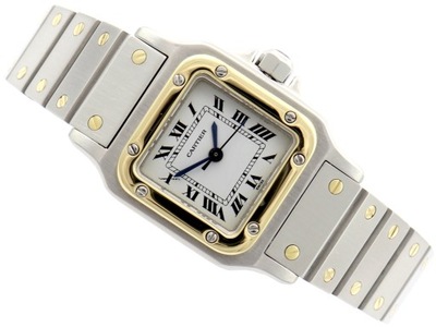 DAMSKI CARTIER SANTOS CARREE 24MM 18K ZŁOTO STAL AUTOMATYCZNY REF 0902