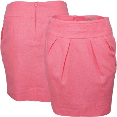 Orsay Różowa Spódnica Spódniczka Mini Len S 36