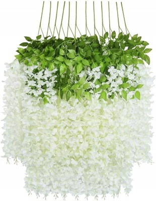 FLORES GLICYNII SZTUCZNE GIRLANDA BLANCO SLUB 12SZT  