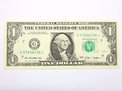 1 dolar 2009 USA UNC banknot bezobiegowy