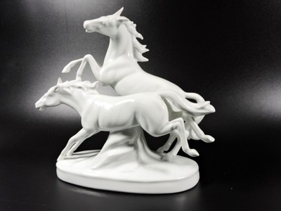 Figurka biały koń 2 konie porcelana Grafenthal