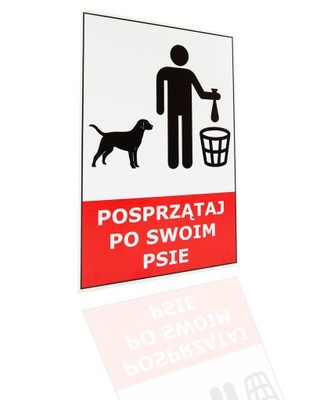 TABLICA PCV 21x32cm POSPRZĄTAJ PO SWOIM PSIE