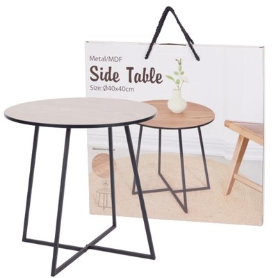 Stolik przystawny 40 cm stolik kawowy kolor czarno brązowy