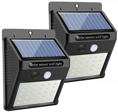 2x Lampa solarna LED z czujnik ruchu i zmierzchu