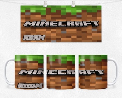 KUBEK Z NADRUKIEM- MINECRAFT DLA GRACZA+IMIĘ