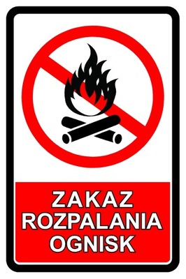 Tabliczka Zakaz Palenia Ognisk