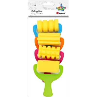 Pędzle wałki gąbkowe ze wzorem do malowania 4 sztuki