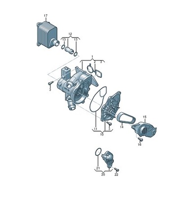 Насос wody + термостат оригинальный номер 06l121111m + 06l121012l фото №1