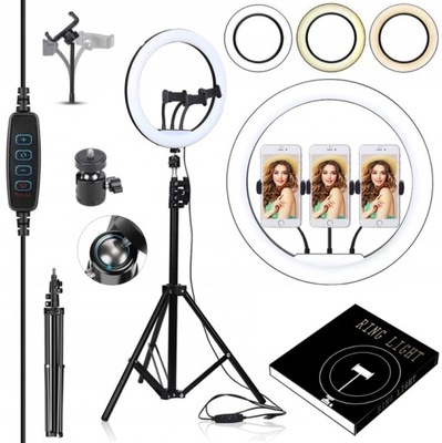 UCHWYT NA TELEFON STATYW Z LAMPĄ LED RING DO ZDJĘĆ LAMPA PIERŚCIENIOWA