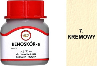 KREMOWA 7 FARBA RENOSKÓR 30ml WILBRA LAKIER DO RENOWACJI SKÓRY BUTÓW G10-01