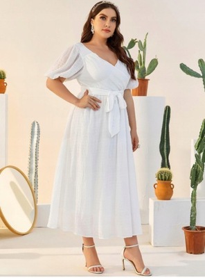 SHEIN SUKIENKA BIAŁA ELEGANCKA PROSTA 42 XL AAA