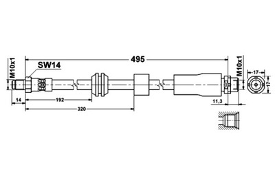 ATE ПАТРУБОК ТОРМОЗНОЙ ГИБКИЙ ПЕРЕД L/P BMW 5 E60 5 E61 2.5 3.0