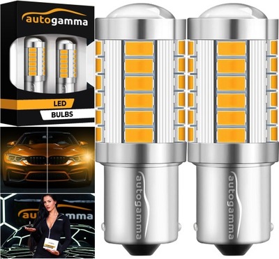 LUZ BAU15S PY21W 33 X DIODO LUMINOSO LED SMD COLOR NARANJA JUEGO 2 SZT.  