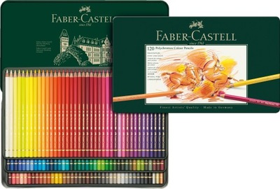 FABER-CASTELL Kredki Polychromos 120 kol METALOWE opakowanie DUŻY zestaw