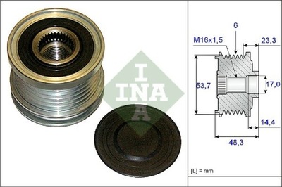 EMBRAGUE ALTERNADOR INA 535 0204 10  