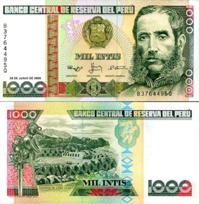 # PERU - 1000 INTIS - 1988 - P-136 - UNC