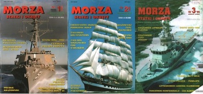 MORZA STATKI I OKRĘTY - ROCZNIK 1996 - 3 NUMERY - KOMPLET