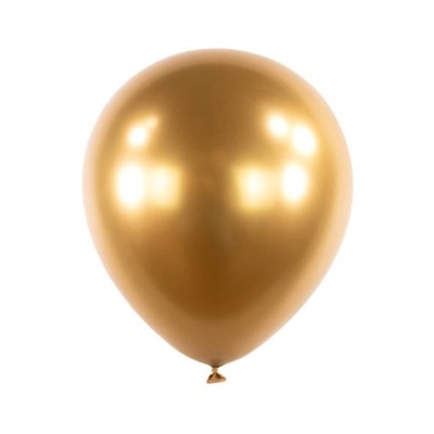 Balony lateksowe Decorator Satin Luxe Chrome Złote satynowe 12cm, 100 szt.