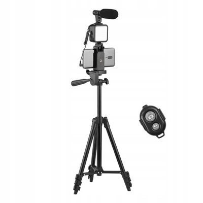 Statyw, mikrofon, lampa LED do telefonu Vlog wideo