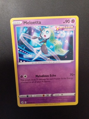 Meloetta RARE Fusion Strike 2021 rok 124/264 POKEMON TCG