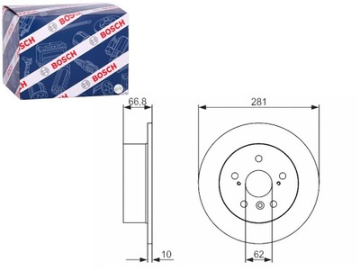 DISCOS DE FRENADO 2SZT. PARTE TRASERA LEXUS ES TOYOTA CAMRY 2.4 2.5 3.5 01.06-  