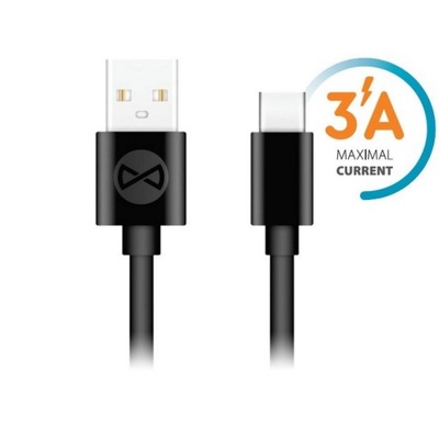 Kabel USB - USB-C 1,0 m 3A czarny