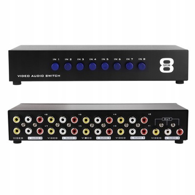 8 PORTOW COMPOSITE VIDEO AUDIO 3 SWITCH RCA A  