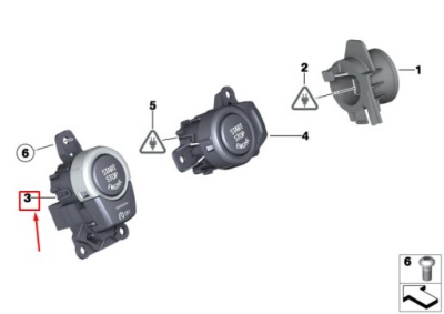 Кнопка запалювання кнопка старт/стоп bmw x4 f26 61319291694 фото №1