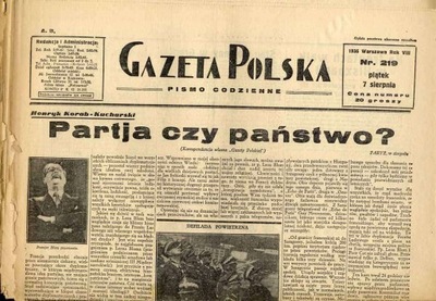dziennik Gazeta Polska R.8 nr 219 7 sierpnia 1936
