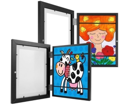 2 x RAMKA ARTYSTYCZNA NA OBRAZKI DZIECIĘCE ZDJĘCIA OTWIERANA A4 34 x 25,5cm