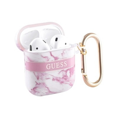 Guess AirPods 2 Etui Marble - Różowy