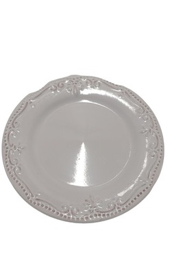 Talerz Obiadowy Ceramika Biały Wzór ⌀ 27 cm