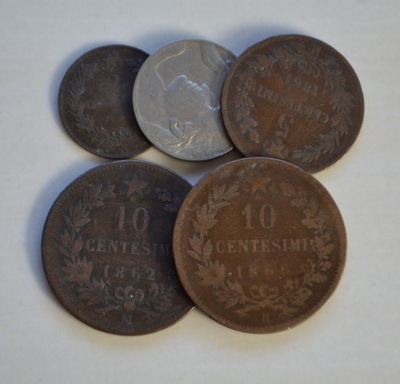 Stare Włochy - miks - ciekawsze emisje - zestaw 5 monet