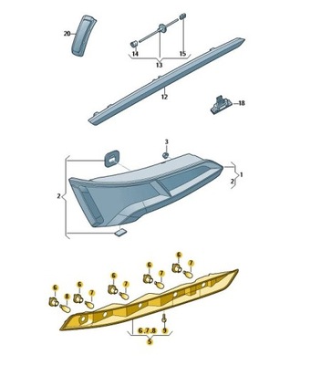 Ліва задня лампа бампера led audi q5 оригінал фото №1
