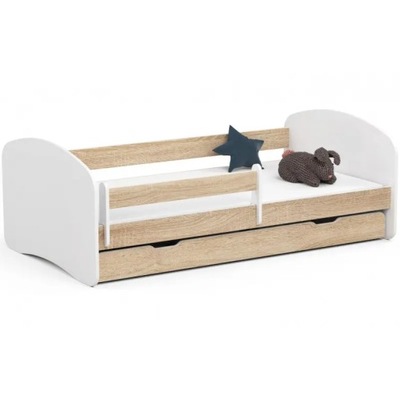 Łóżko sonoma dziecięce z barierką 180x90 szuflada