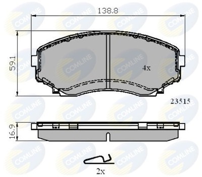 КОЛОДКИ ТОРМОЗНЫЕ COMLINE /ПЕРЕД/ (ODP.GDB1177/GDB3326) MAZDA E-99-/MPV 95-0